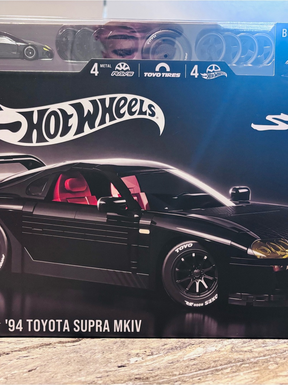 '94 Toyota Supra MKIV Die-Cast Car - Black with Red Interior